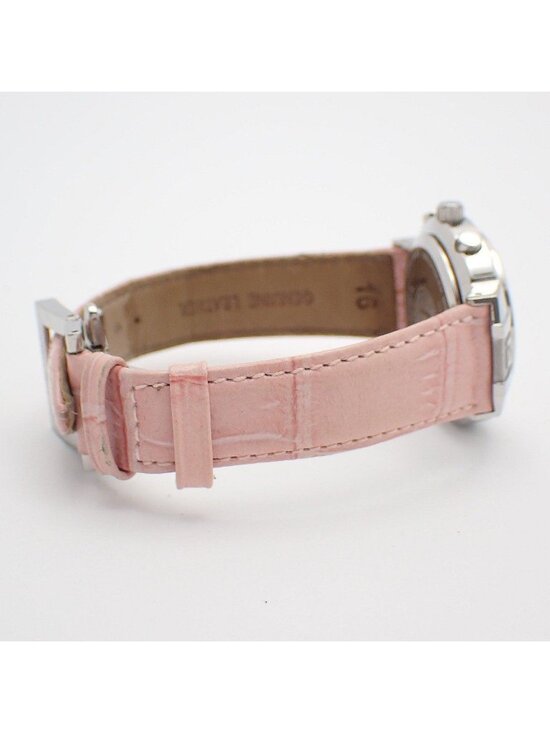 Fendi Zucca Chronograph Quartz Watch Pink Shell Dial Leather Pawn main image 8